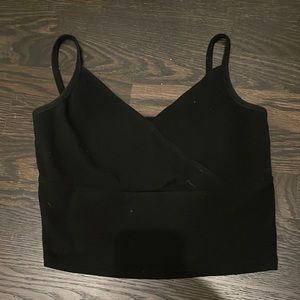 black cropped tank top